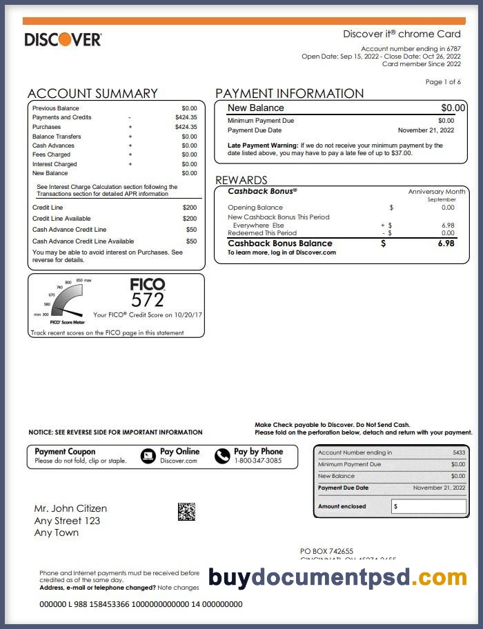 Buy Discover Statement Template PSD