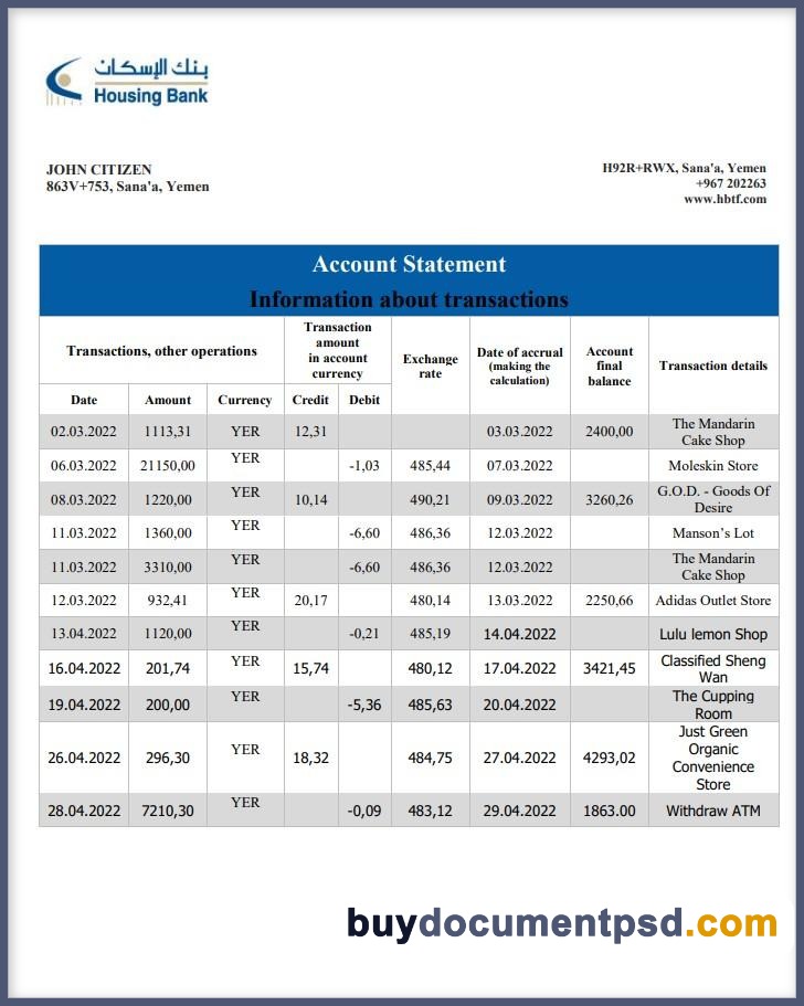Buy HSBC Statement EXCEL AUTOSUM-PRINT QUALITY+HSBC Premier