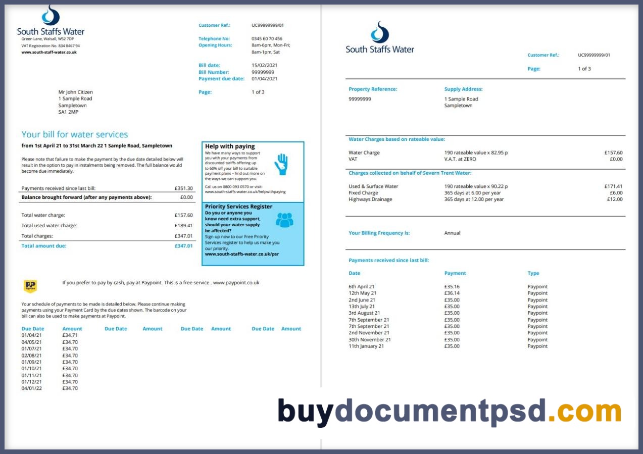 Buy South Weber Utah Bill Template PSD
