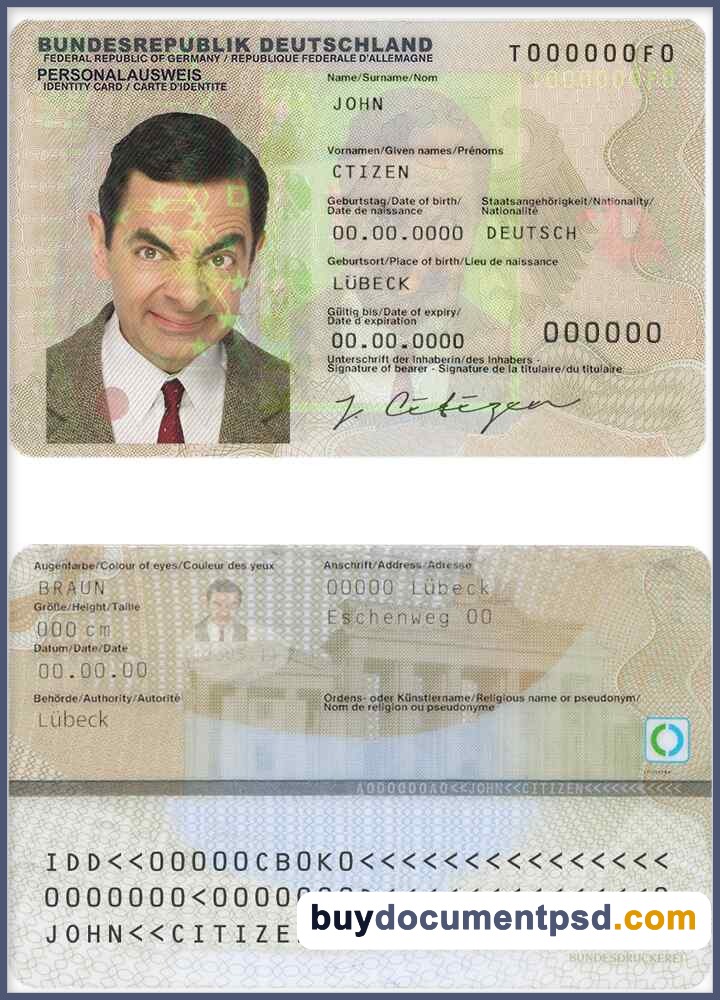 Buy Germany ID Template
