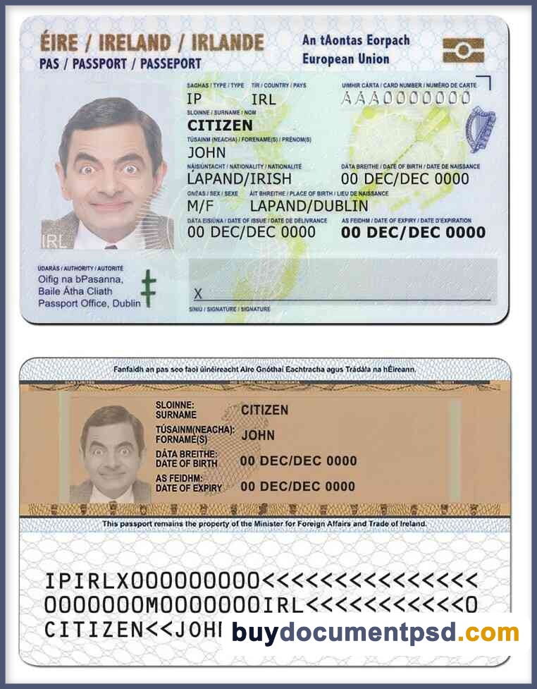 Buy Ireland ID Template