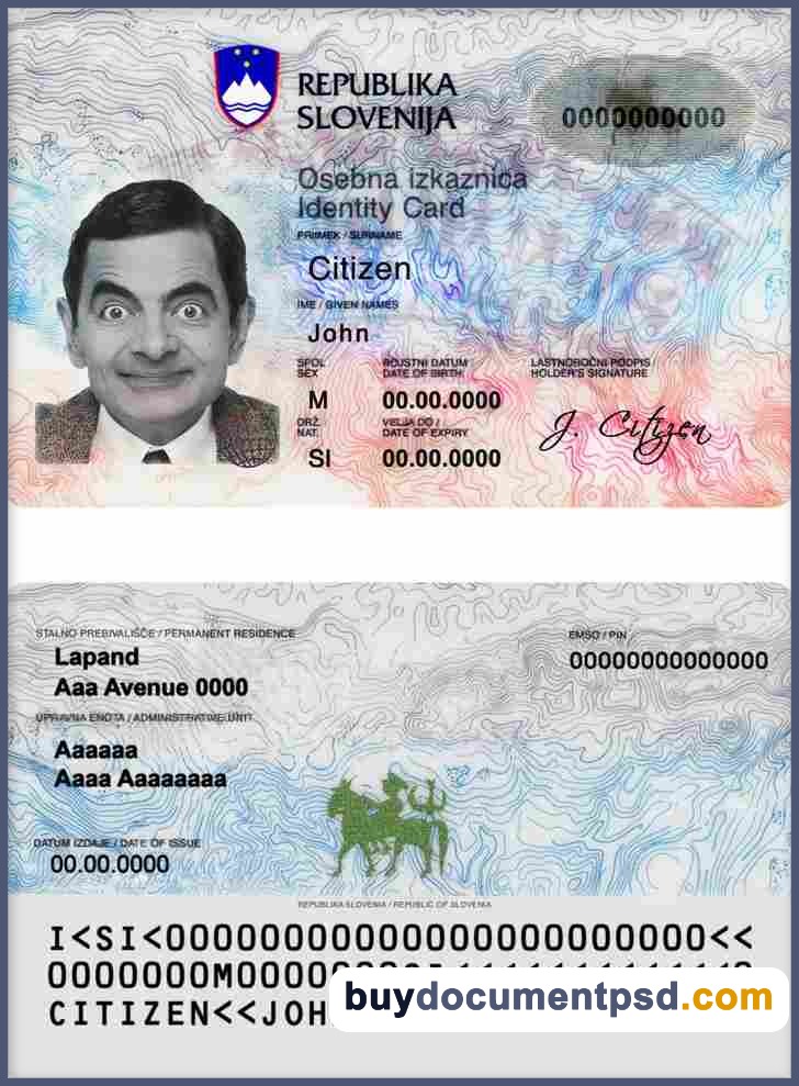 Buy Slovenia ID Template