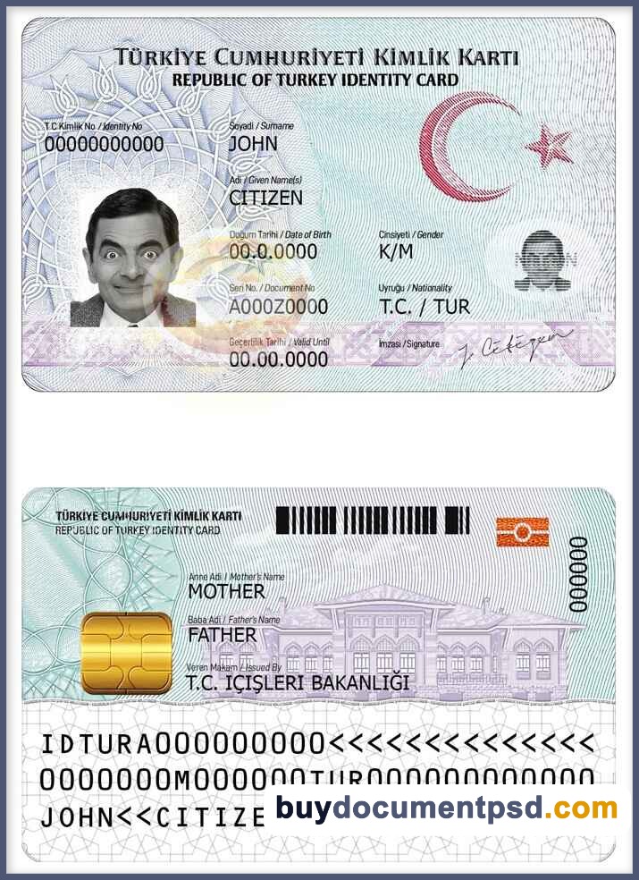 Buy Turkey ID Template
