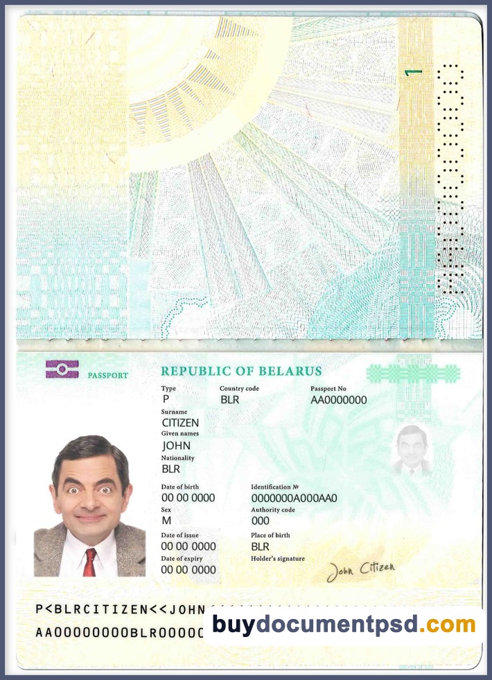 Buy Belarus Passport Template